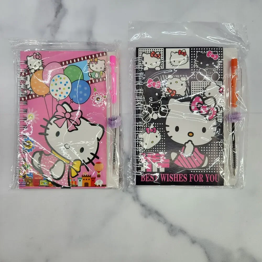 2 Spiral Pocket Notebook/Pen Hello Kitty Party 4x5.5